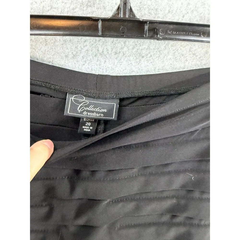 Collection Dressbarn Women’s Size 20 Black Tiered Pleated Pencil Skirt 3417